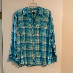 🦠Women’s Teal Plaid Shirt🩵